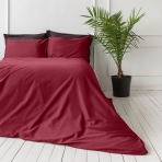 Premium satin bettwäsche set "Maroon“. Bettwäsche aus Satin, 135/140x200 cm, 200x200 cm, 200x220 cm