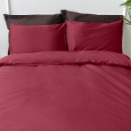 Premium satin bettwäsche set "Maroon“. Bettwäsche aus Satin, 135/140x200 cm, 200x200 cm, 200x220 cm