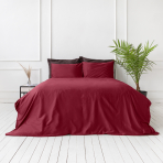 Premium satin bettwäsche set "Maroon“. Bettwäsche aus Satin, 135/140x200 cm, 200x200 cm, 200x220 cm