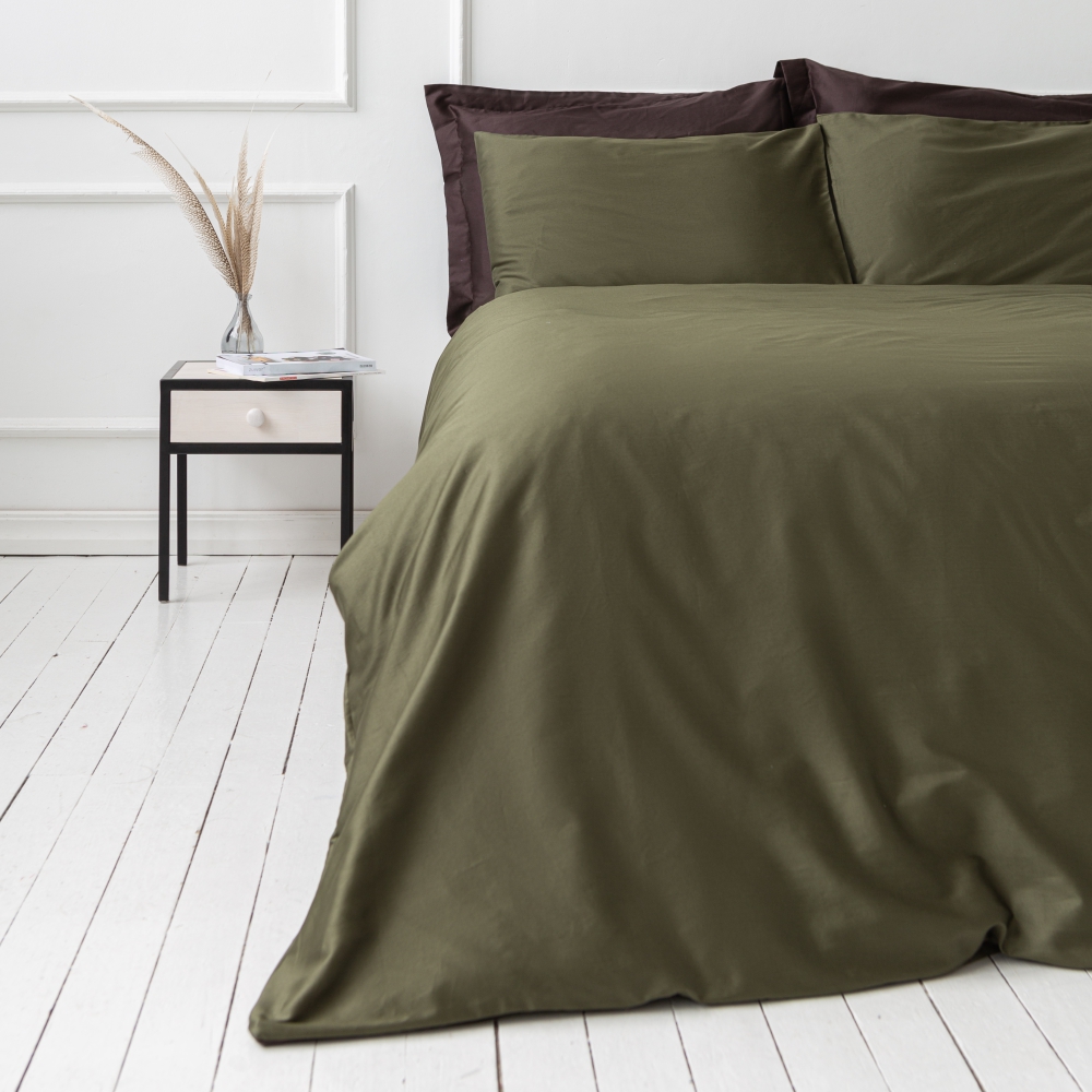Premium Satin Stoff „Moss green“. Stoffe