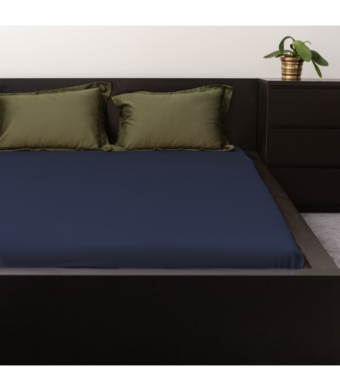 Baumwoll Spannbettlaken „Ombre blue“. Spannbettlaken