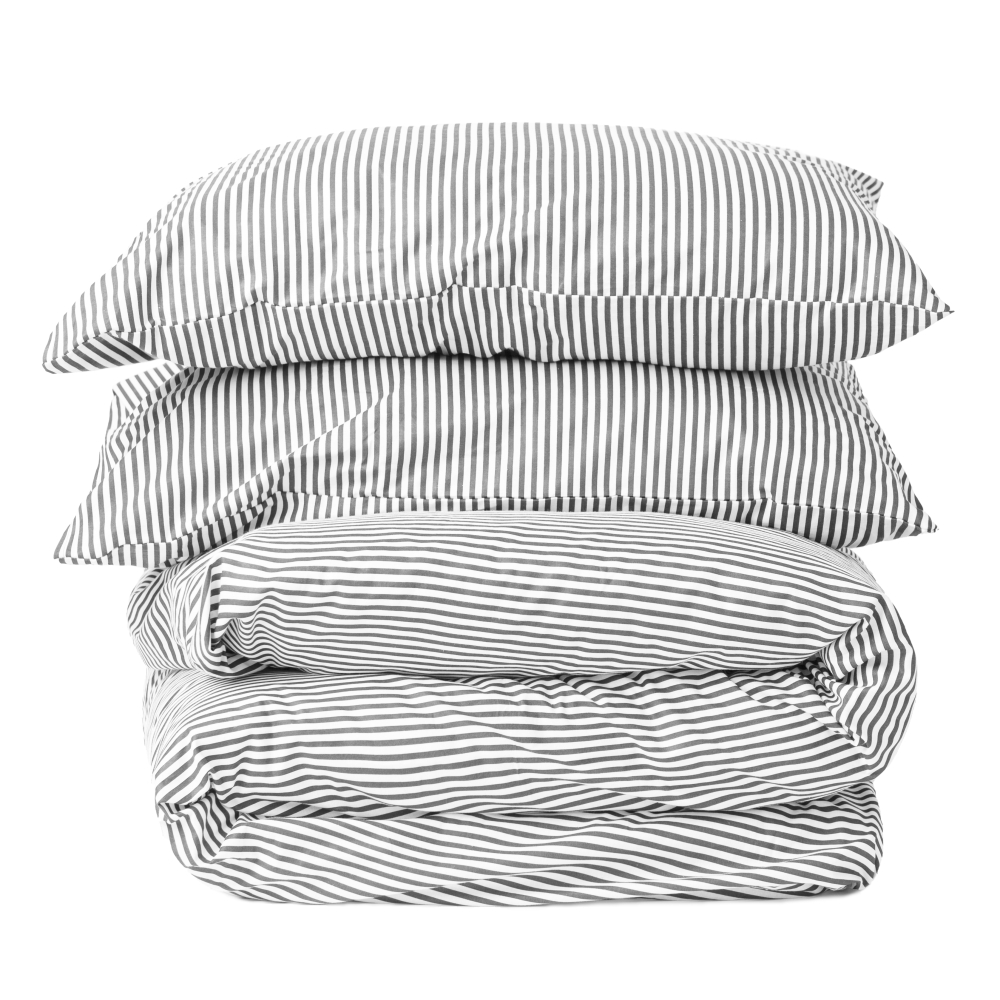 Bettwäsche set "Grey stripe“. Bettwäsche Baumwolle, 135/140x200 cm