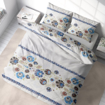 Bettwäsche set "Blue folk". Bettwäsche Baumwolle, 135/140x200 cm, 155/160x200 cm, 200x200 cm, 200x220 cm