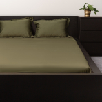 Satin Bettlaken „Moss green“. Bettlaken, 180x220 cm