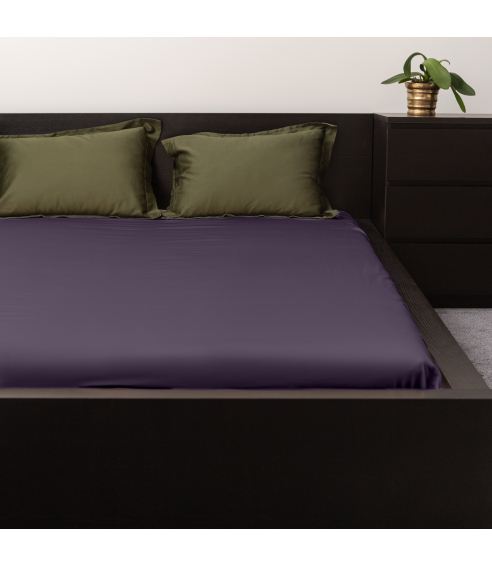 Satin Bettlaken „Mauve“. Bettlaken
