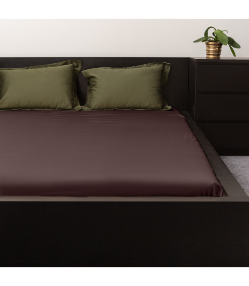 Satin Bettlaken „Chocolate“. Bettlaken