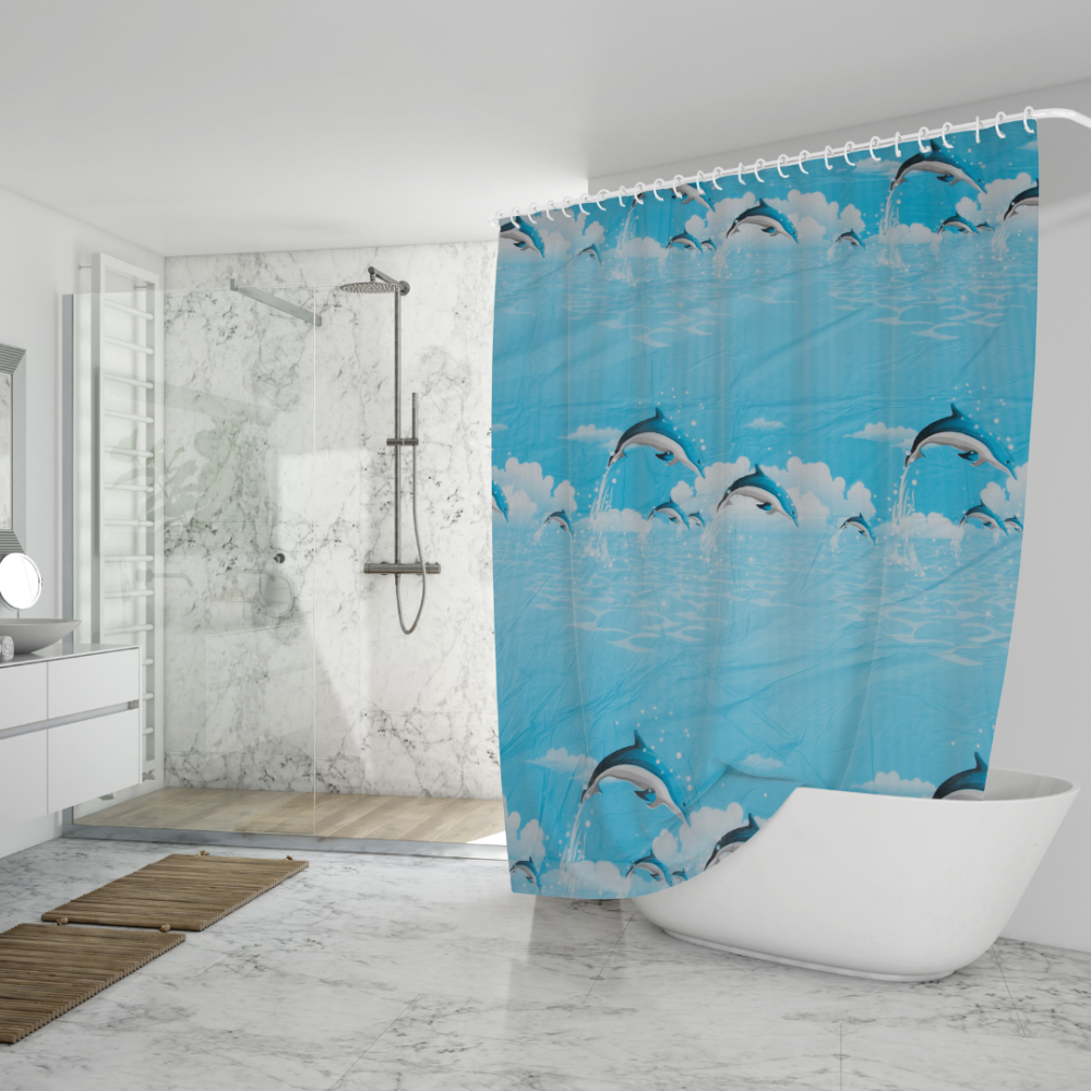 Duschvorhänge „Dolphin“. Duschvorhänge, 180x180 cm 