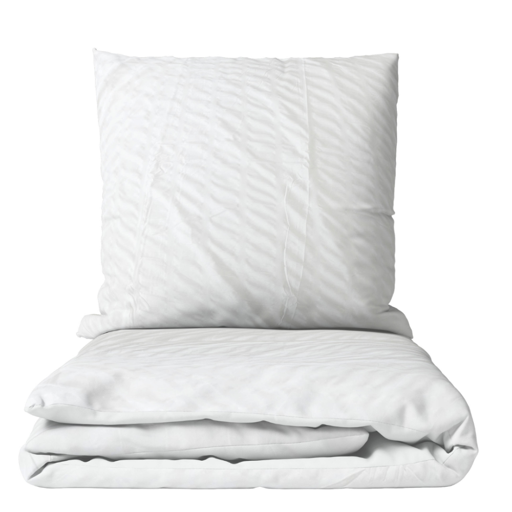 Seersucker Bettwäsche "Pure white stripes". Bettwäsche 200x200, 200x200 cm, 200x220 cm