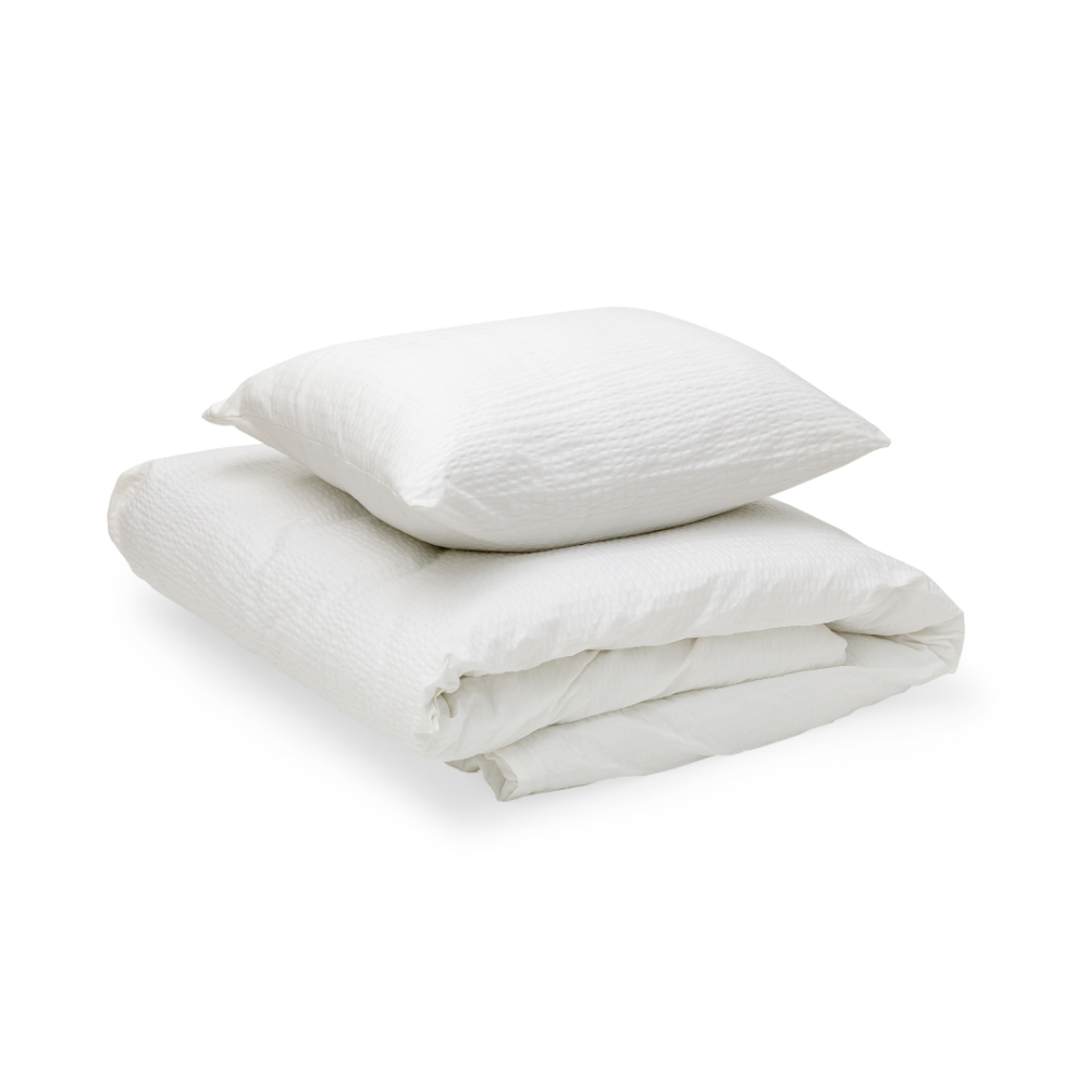 Seersucker Bettwäsche „Kora White“. Bettwäsche Baumwolle, 135/140x200 cm, 200x200 cm, 200x220 cm