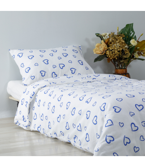 Kinderbettwäsche "Blue love". Kinderbettwäsche