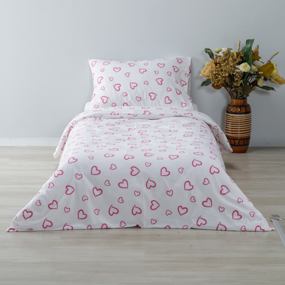 Kinderbettwäsche "Pink love". Babybettwäsche, 135/140x200 cm
