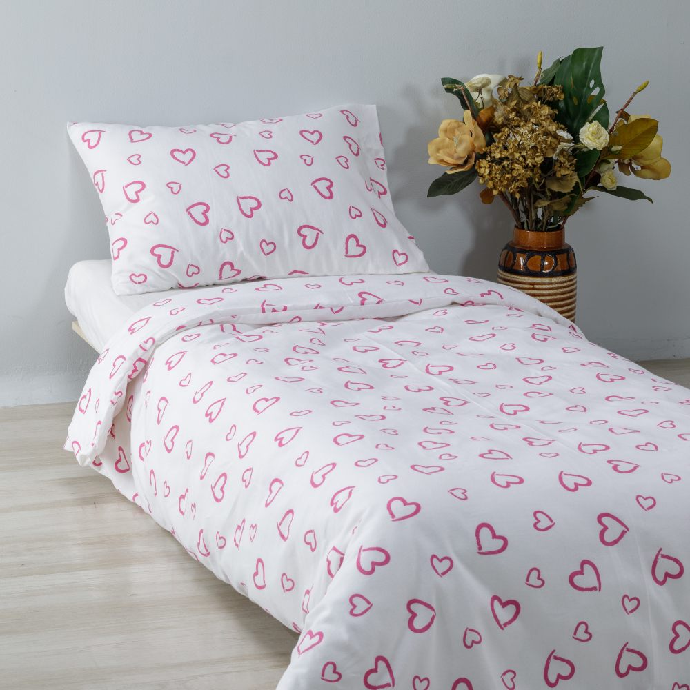 Kinderbettwäsche "Pink love". Babybettwäsche, 135/140x200 cm