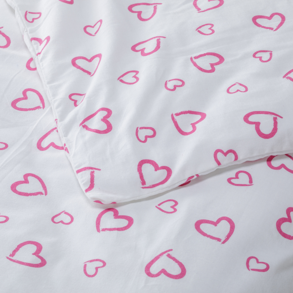Kinderbettwäsche "Pink love". Babybettwäsche, 135/140x200 cm