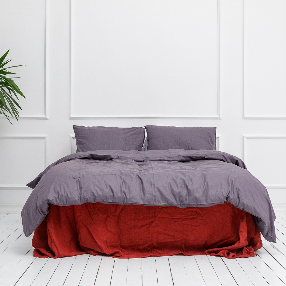 Bettwäsche set "Classic dark purple“. Bettwäsche Baumwolle, 155/160x200 cm