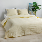 Seersucker Bettwäsche „Kora Yellow“. Bettwäsche Baumwolle, 135/140x200 cm, 200x200 cm, 200x220 cm, 220x240 cm