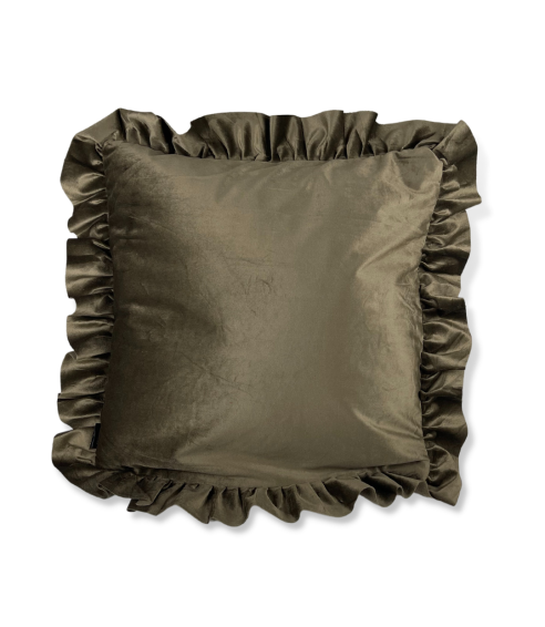 Dekorativer Kissenbezug „Green Ruffle“  1 Stk.. Kissenhülle