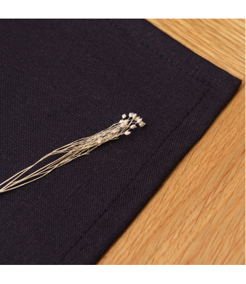 Tischset „Linen black“ 4 stk.. Tischdecke aus Leinen