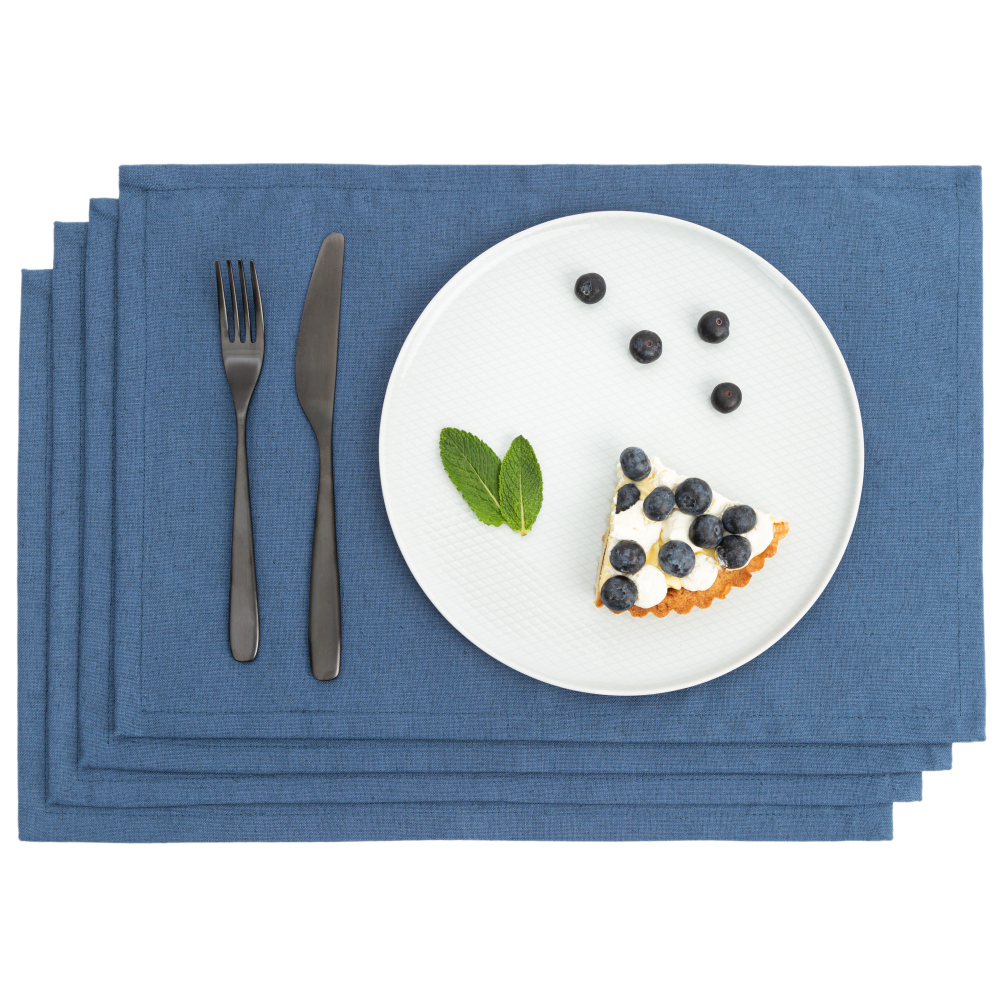 Tischset „Linen royal blue“ 4 stk.. Tischdecke aus Leinen, 30x45 cm