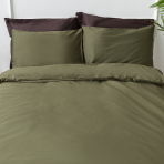Premium satin bettwäsche set "Moss green". Bettwäsche aus Satin, 135/140x200 cm