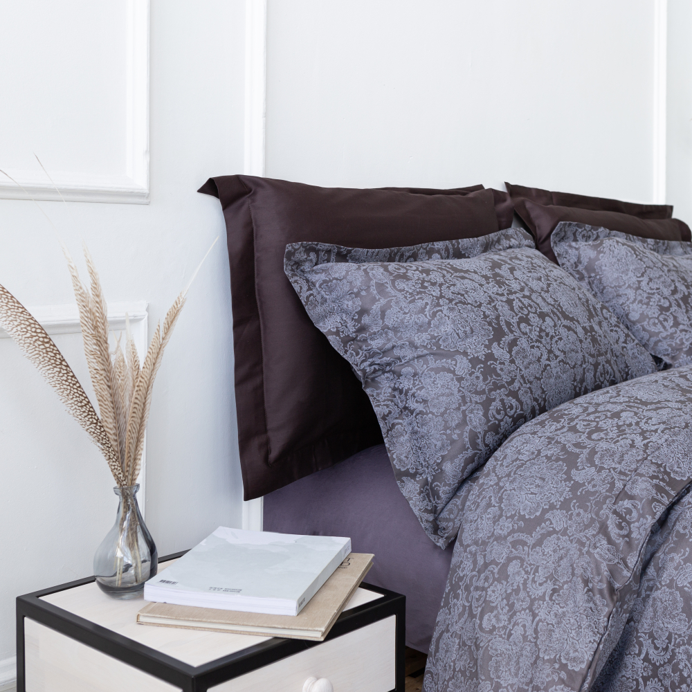 Premium satin bettwäsche set "Cacao light". Bettwäsche aus Satin, 200x220 cm