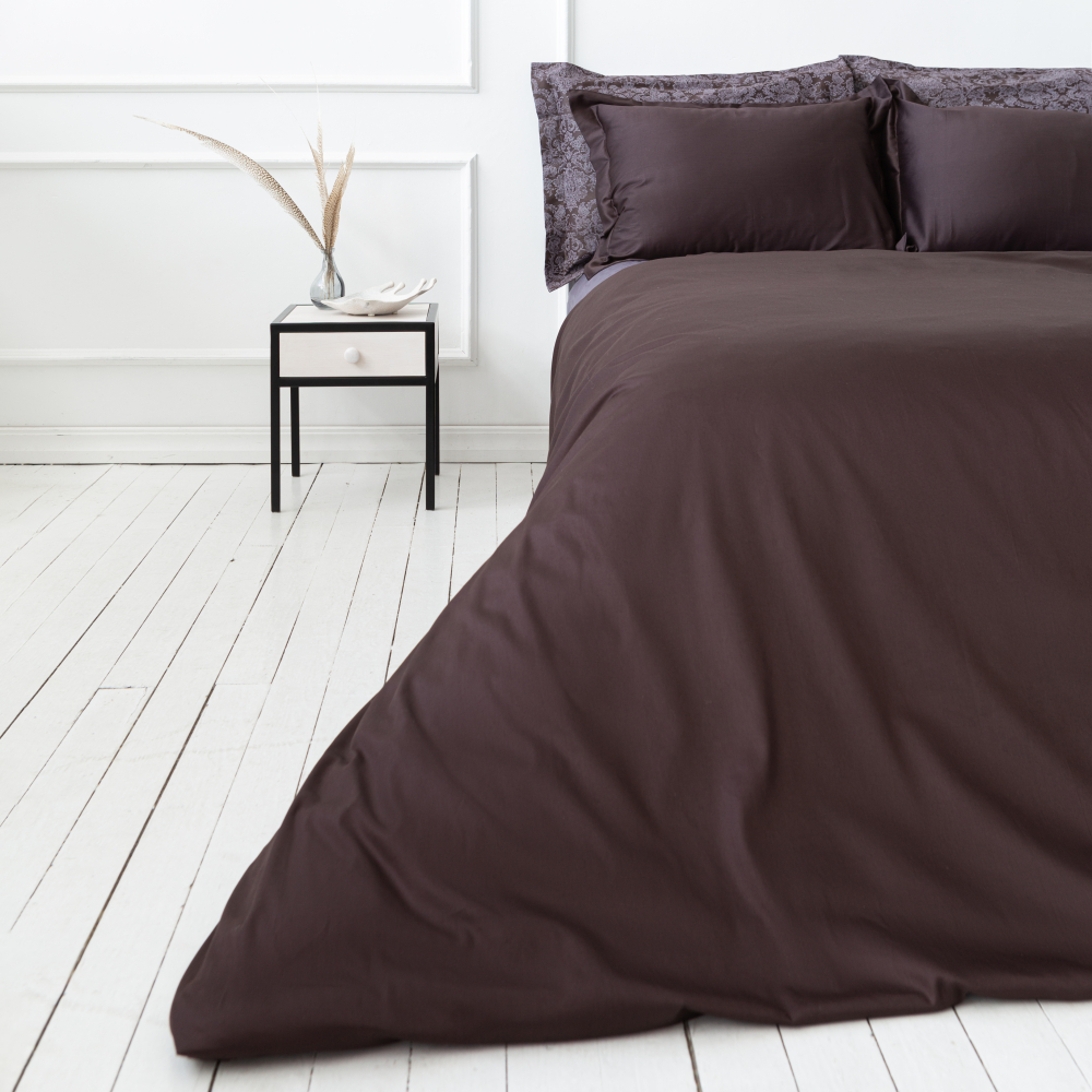 Premium satin bettwäsche set "Chocolate". Bettwäsche aus Satin, 135/140x200 cm, 200x200 cm, 200x220 cm