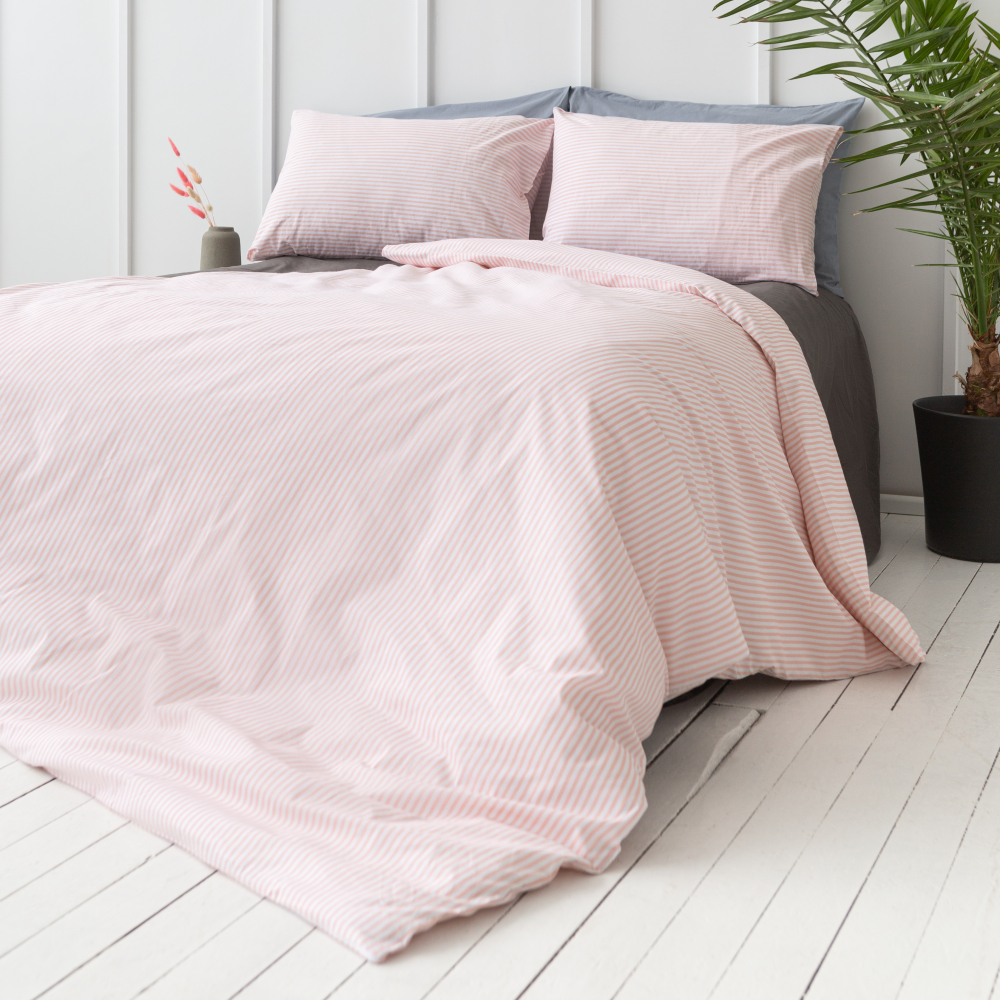 Bettwäsche set "Rose stripes". Bettwäsche Baumwolle, 135/140x200 cm