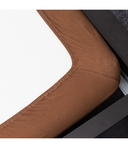 Jersey Spannbettlaken „Brown“. Spannbettlaken 140x200