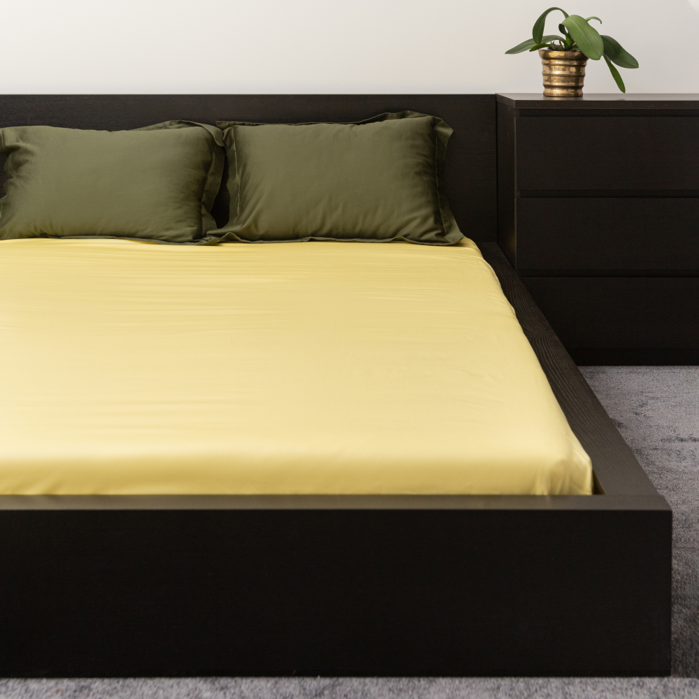 Satin Spannbettlaken „Citron“. Spannbettlaken, 135/140x200 cm, 155/160x200 cm, 180x200 cm