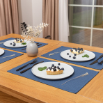 Tischset „Linen royal blue“ 4 stk.. Tischdecke aus Leinen, 30x45 cm