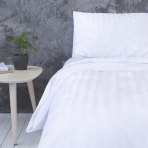 Premium satin bettwäsche set "Stripe 2 cm". Bettwäsche aus Satin, 135/140x200 cm