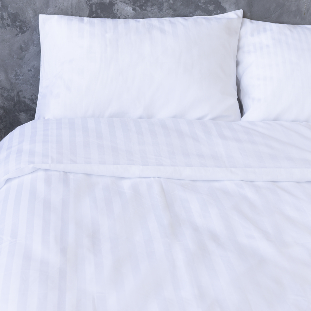 Premium satin bettwäsche set "Stripe 2 cm". Bettwäsche aus Satin, 135/140x200 cm