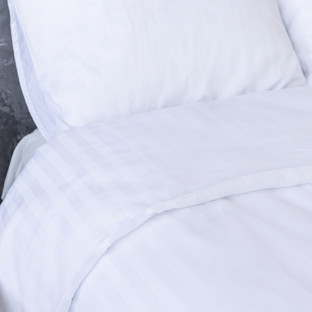 Premium satin bettwäsche set "Stripe 2 cm". Bettwäsche aus Satin, 135/140x200 cm