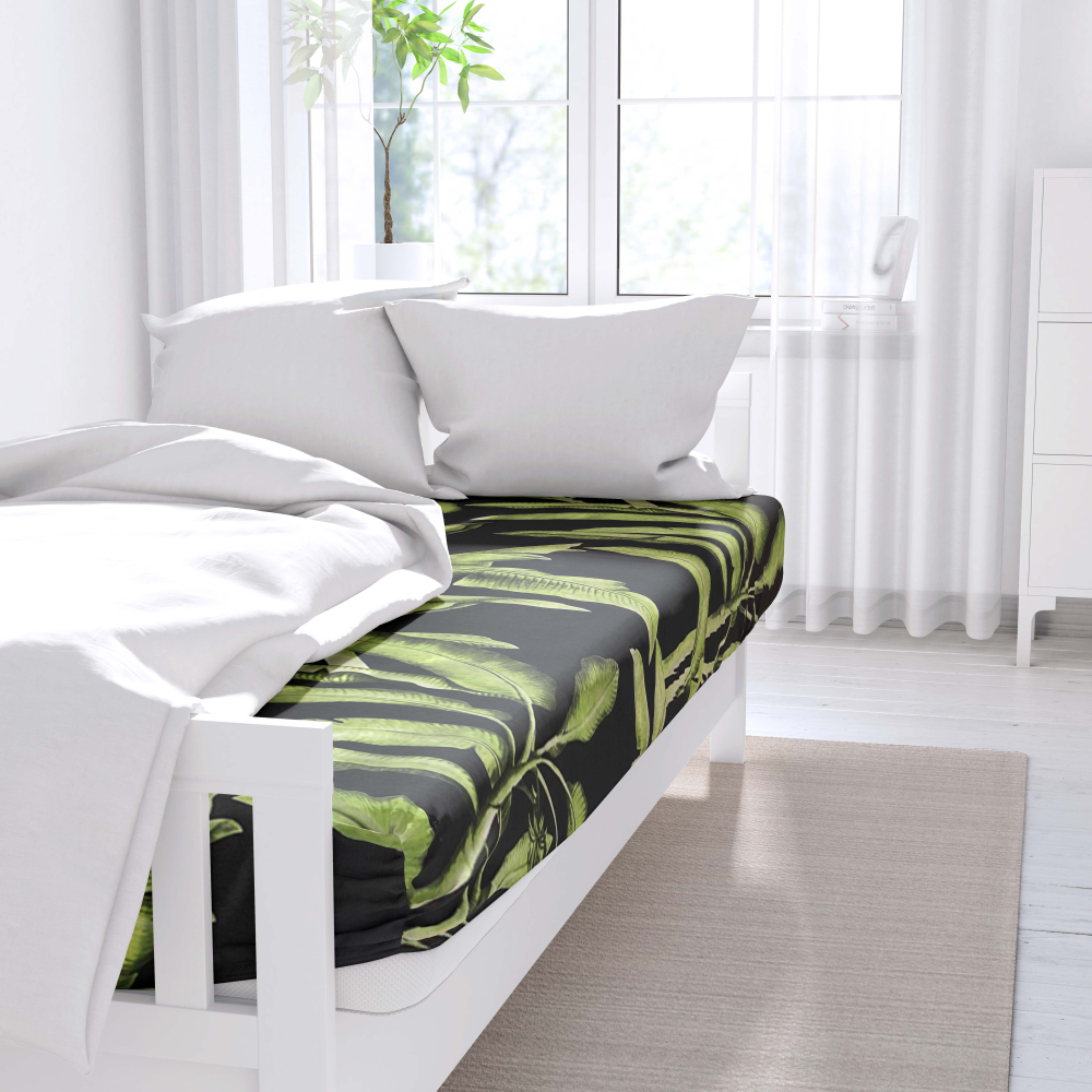 Bettlaken ohne Gummizug  „Tropical“. Bettlaken, 150x220 cm, 180x220 cm, 200x220 cm, 220x230 cm