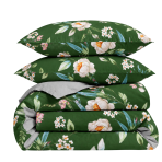 Bettwäsche Doppelbett "Liana". Biber Bettwäsche, 200x200 cm, 200x220 cm. Dunkelgrünes bettwäsche-set mit sanften cremefarbenen blumenmotiven. Bettwäsche Doppelbett "Liana". Biber Bettwäsche, 200x200 cm, 200x220 cm. Dunkelgrünes bettwäsche-set mit sanften cremefarbenen blumenmotiven.