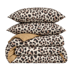Bettwäsche Doppelbett "Roar". Biber Bettwäsche, 200x200 cm, 200x220 cm. Bettwäsche-set mit leopardenmuster in beige-, braun- und schwarztönen. Bettwäsche Doppelbett "Roar". Biber Bettwäsche, 200x200 cm, 200x220 cm. Bettwäsche-set mit leopardenmuster in beige-, braun- und schwarztönen.