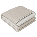 Tagesdecke „Cream trapuntino Bedspread“. Tagesdecken, 170x250 cm, 200x250 cm. Cremige tagesdecke mit feinen rechteckmustern
