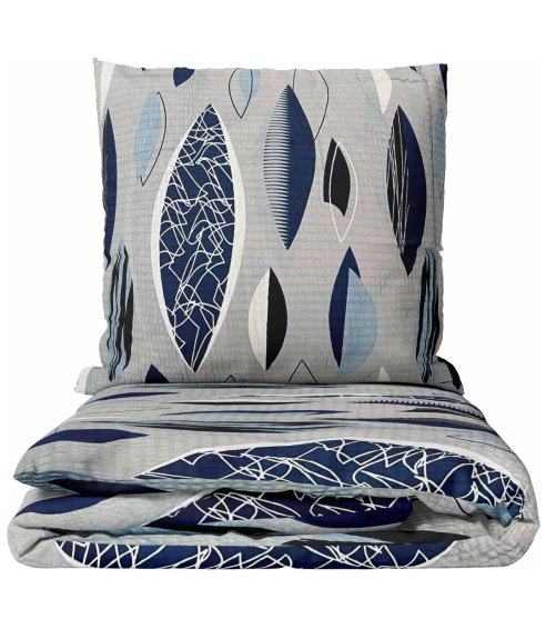 Seersucker Bettwäsche „Kora Indigo Drift“. Bettwäsche Baumwolle