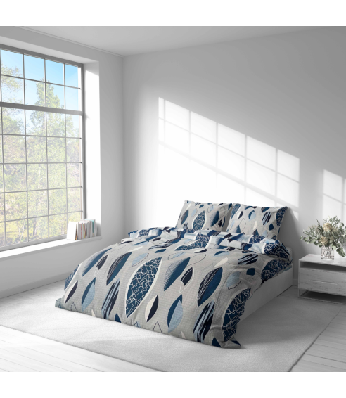 Seersucker Bettwäsche „Kora Indigo Drift“. Bettwäsche Baumwolle