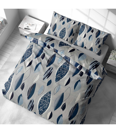 Seersucker Bettwäsche „Kora Indigo Drift“. Bettwäsche Baumwolle
