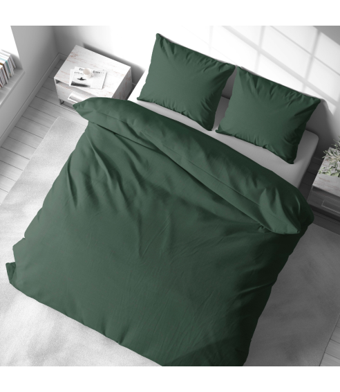 Leinen bettwäsche "Linen Dark Green". Leinen Bettwäsche