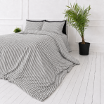 Leinen bettwäsche "Linen Grey Stripes“. Bettwäsche 150x200, 135/140x200 cm, 150x200 cm, 155/160x200 cm, 180x200 cm, 200x200 cm, 200x220 cm, 220x240 cm. Neutrales graues bettwäsche-set mit kontrastierenden weißen streifen. Leinen bettwäsche "Linen Grey Stripes“. Bettwäsche 150x200, 135/140x200 cm, 150x200 cm, 155/160x200 cm, 180x200 cm, 200x200 cm, 200x220 cm, 220x240 cm. Neutrales graues bettwäsche-set mit kontrastierenden weißen streifen.