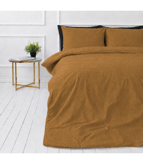 Leinen bettwäsche "Linen Mustard“. Leinen Bettwäsche
