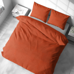 Leinen bettwäsche "Linen Orange". Leinen Bettwäsche, 135/140x200 cm, 200x200 cm, 200x220 cm, 220x240 cm. Minimalistisches leinen-set in kräftigem orangeton.