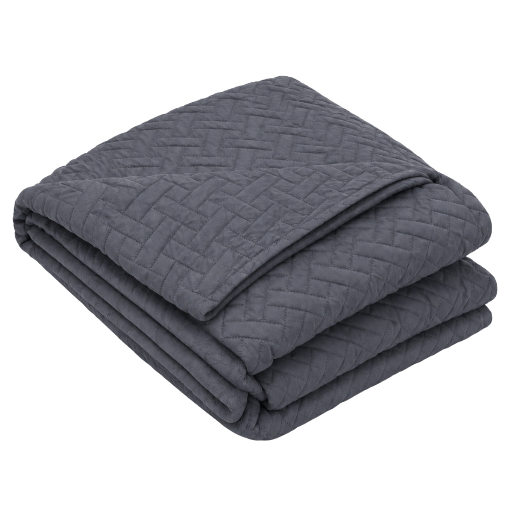 Tagesdecke „Bedspread Graphite“. Tagesdecken, 210x240 cm. Dunkelgraue tagesdecke mit feinem geometrischem steppmuster Tagesdecke „Bedspread Graphite“. Tagesdecken, 210x240 cm. Dunkelgraue tagesdecke mit feinem geometrischem steppmuster