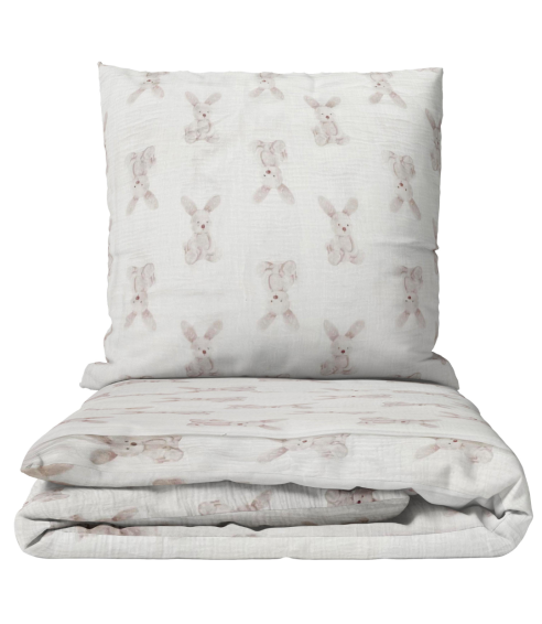 Musselin bettwäsche "Sweet Bunny Rest". Bettwäsche Baumwolle