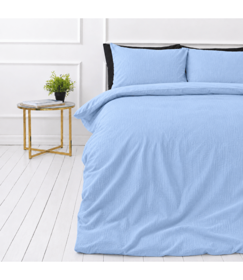 Musselin Bettwäsche set "Blue muslin". Kinderbettwäsche