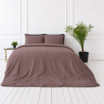 Musselin Bettwäsche set "Brown muslin". Bettwäsche einfarbig, 200x200 cm, 200x220 cm. Musselin-bettwäsche-set in einem sanften braunton