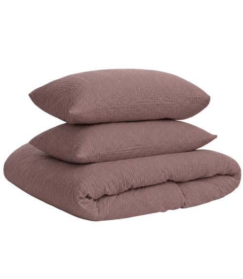 Musselin Bettwäsche set "Brown muslin". Bettwäsche 200x200