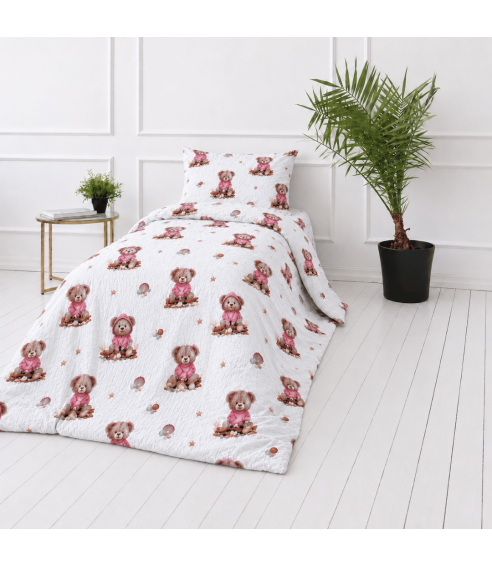 Musselin Bettwäsche set "Fluffy Bear muslin". Kinderbettwäsche
