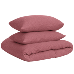 Musselin Bettwäsche set "Vintage muslin". Bettwäsche einfarbig, 200x200 cm, 200x220 cm. Ziegelrotes musselin-bettwäsche-set mit strukturierter oberfläche